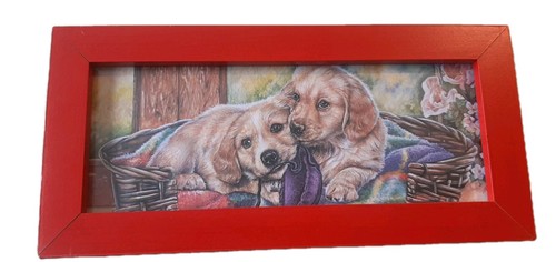 Vintage framed red rectangular - framed,