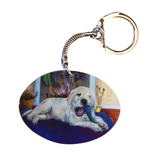 Golden labrador puppy keyring - labrador,