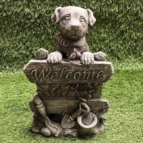 Concrete labrador puppy garden - labrador,