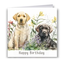 Labrador Puppies Birthday Card